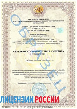 Образец сертификата соответствия аудитора №ST.RU.EXP.00006174-1 Южно-Сахалинск Сертификат ISO 22000