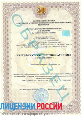 Образец сертификата соответствия аудитора №ST.RU.EXP.00005397-3 Южно-Сахалинск Сертификат ISO/TS 16949